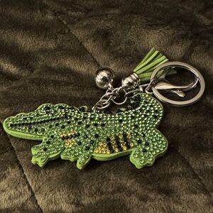 Sparkling Green Alligator Keychain